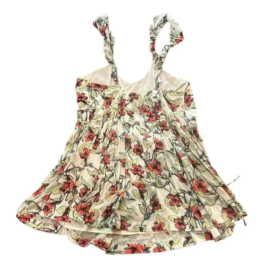Free People Women's Dear You Floral Lilly Ruffle Strap Mini Dress Size Small - Picture 6 of 6